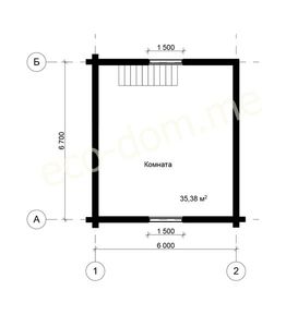 Проект дома из бревна 7х6 № ДиБ-71